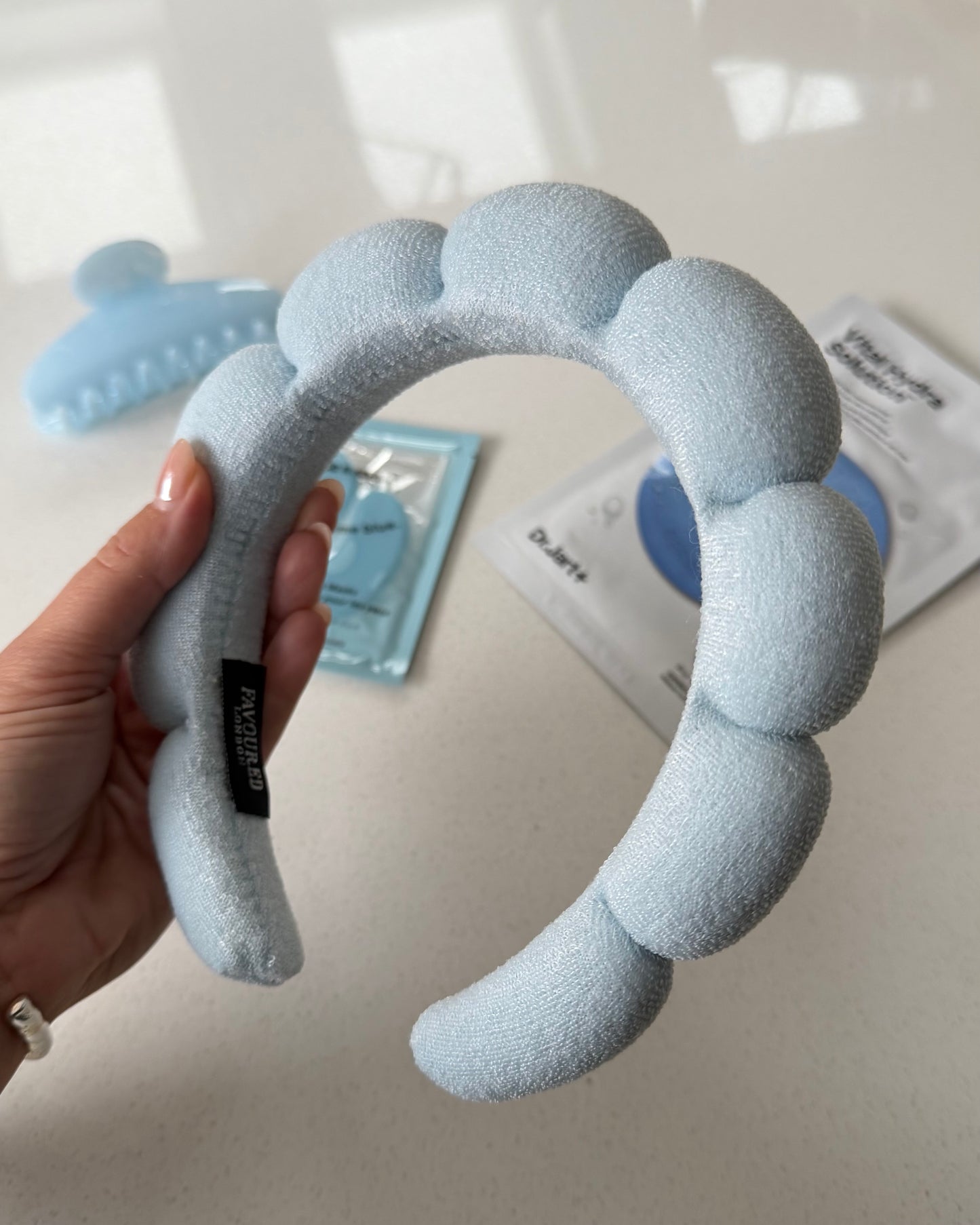 Something Blue Padded Towelling Headband