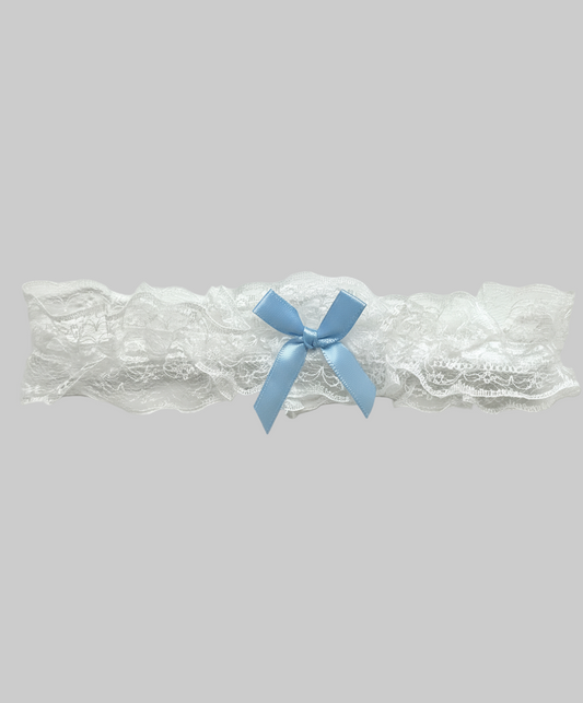 Bridal White & Something Blue Lace Garter