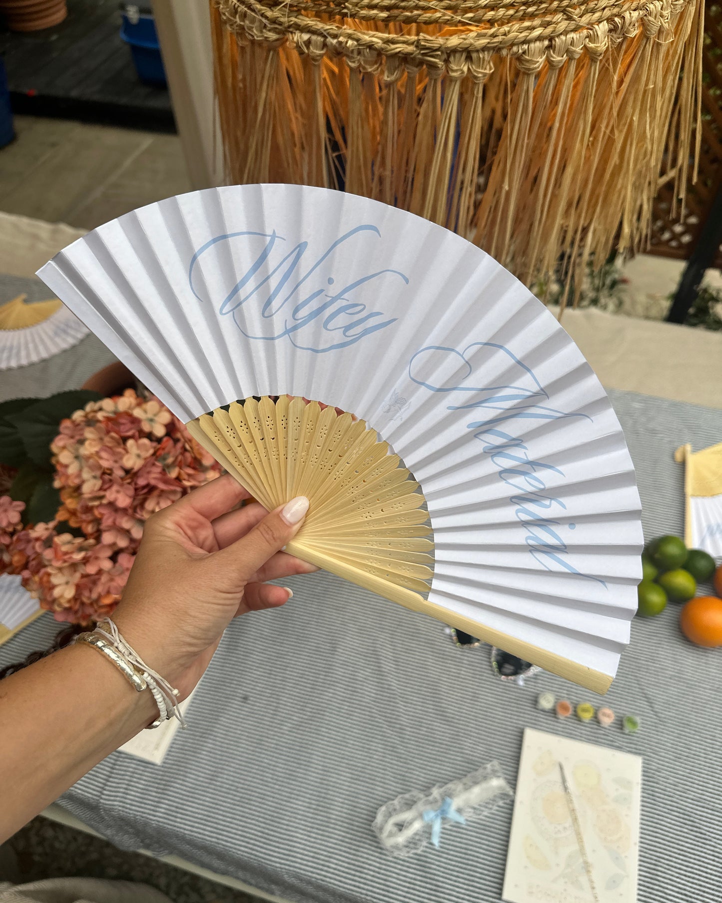 Wifey Material Paper Fans (Pack of 4)