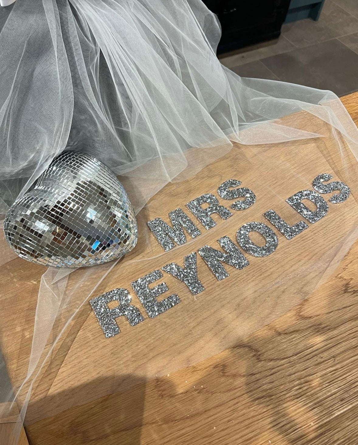 Personalised Bow Veil with Crystal Letter Embellishment | Bridal Hen Party Veil