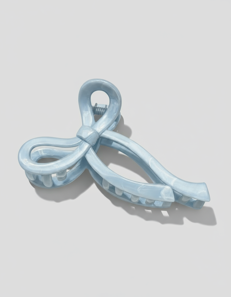 Something Blue Bow Hair Claw Clip