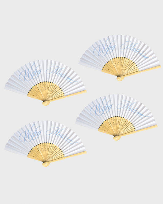 Wifey Material Paper Hand Fans (Pack of 4)