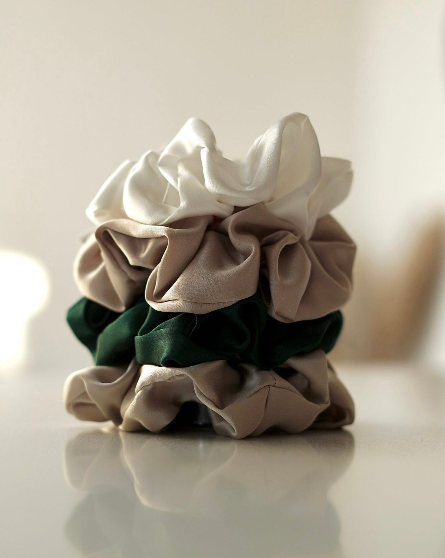 White Silk Hair Scrunchie | Hair Accessory | Bride