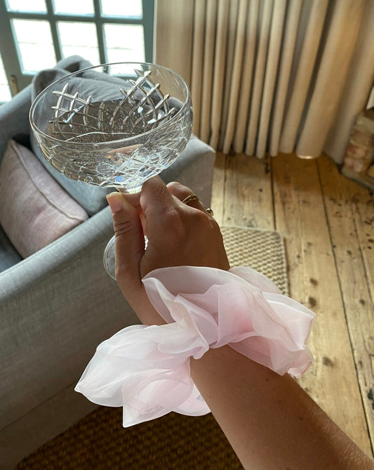 Blush Pink Tulle Hair Scrunchie | Hair Accessory | Bridesmaid