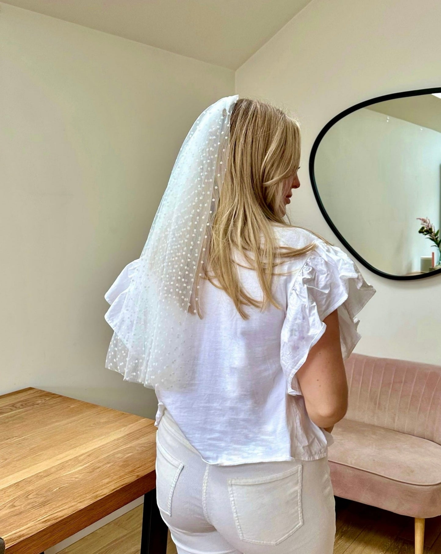 Midi Polka Dot Veil | Bridal Hen Party Veil