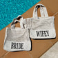 Bride Crochet Lined Tote Beach Bag | Bridal Hen Wedding Honeymoon