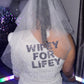 Wifey For Lifey Crystal Letter Embellishment Bow Veil | Bridal Hen Party Veil