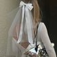 Plain Classic Ribbon Bow Veil | Bridal Hen Party Veil