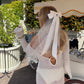 Plain Classic Ribbon Bow Veil | Bridal Hen Party Veil