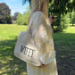 SALE Wifey Statement Crochet Lined Tote Bag | Bridal Hen Wedding Honeymoon