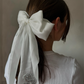 Personalised Bridal Oversized White Silk Bow With Initial Letter Embellishment | Bridal Hen Party Veil