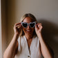 White Bride To Be Embellished Rhinestone Heart Bridal sunglasses | Hen Party Accessories