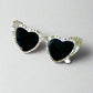 White Bride To Be Embellished Rhinestone Heart Bridal sunglasses | Hen Party Accessories