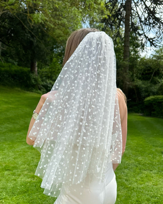 Mini Hearts Veil | Bridal Hen Party Veil