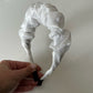 White Organza Scrunchie Ruffled Headband