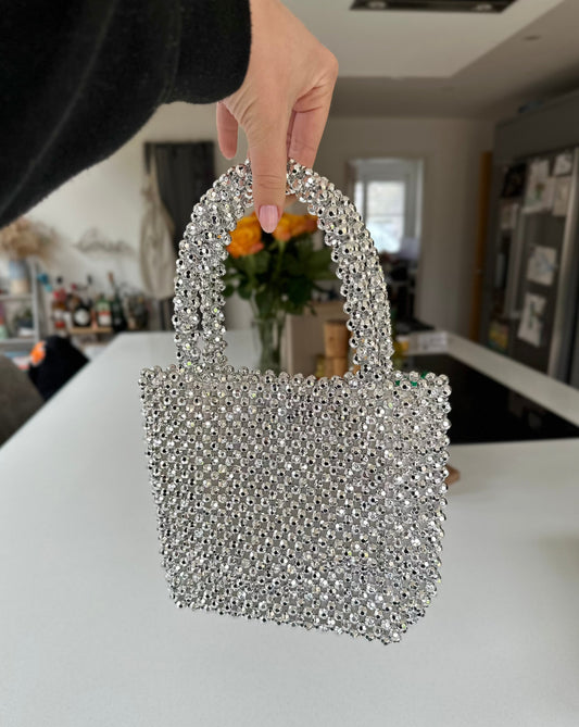 Silver Bead Sparkle Handbag | Bridal | Occasion Accessory