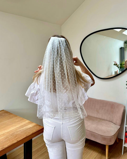 Midi Polka Dot Veil | Bridal Hen Party Veil